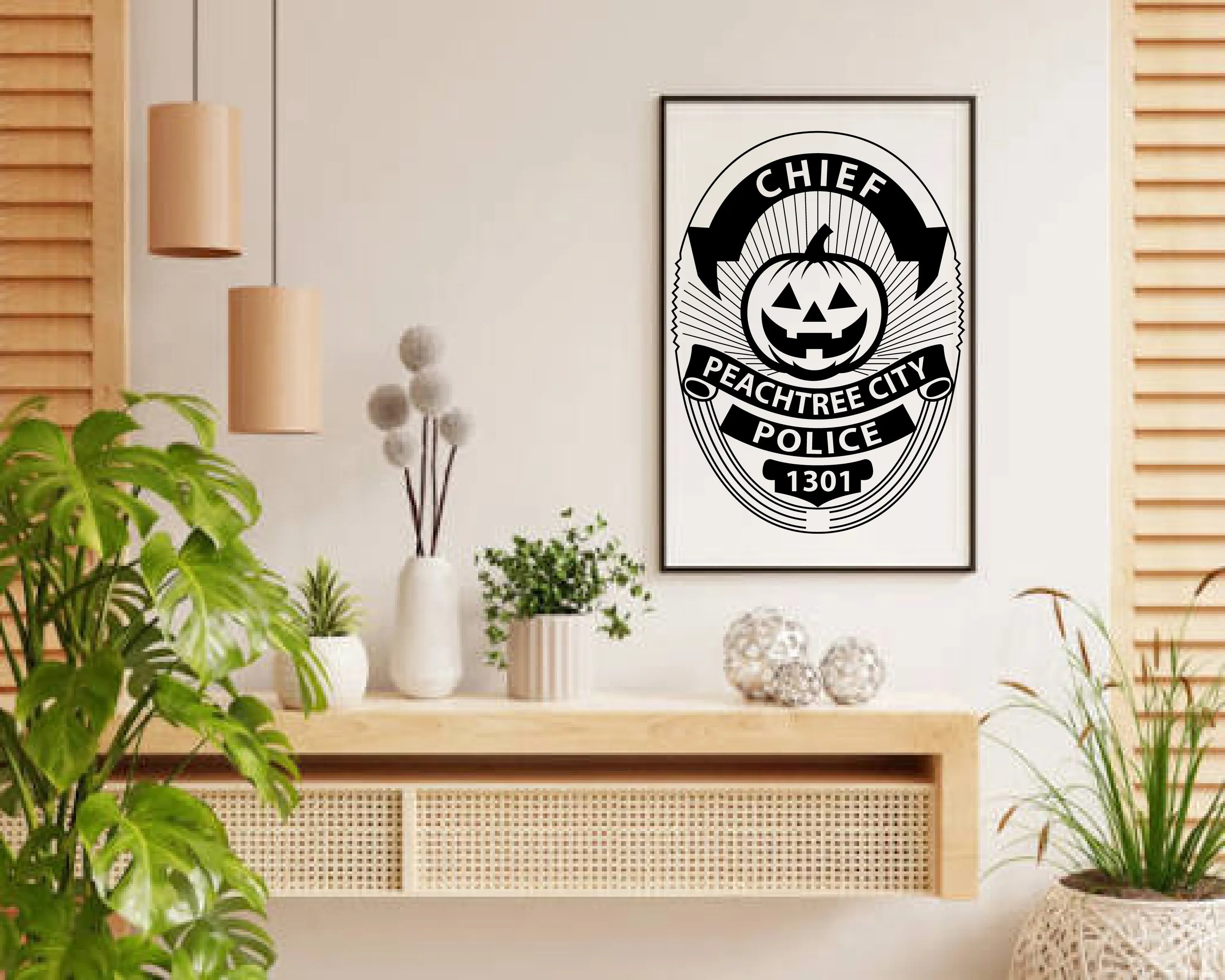 Peachtree City Police Chief Halloween Badge SVG Georgia Law Enforcement Vector