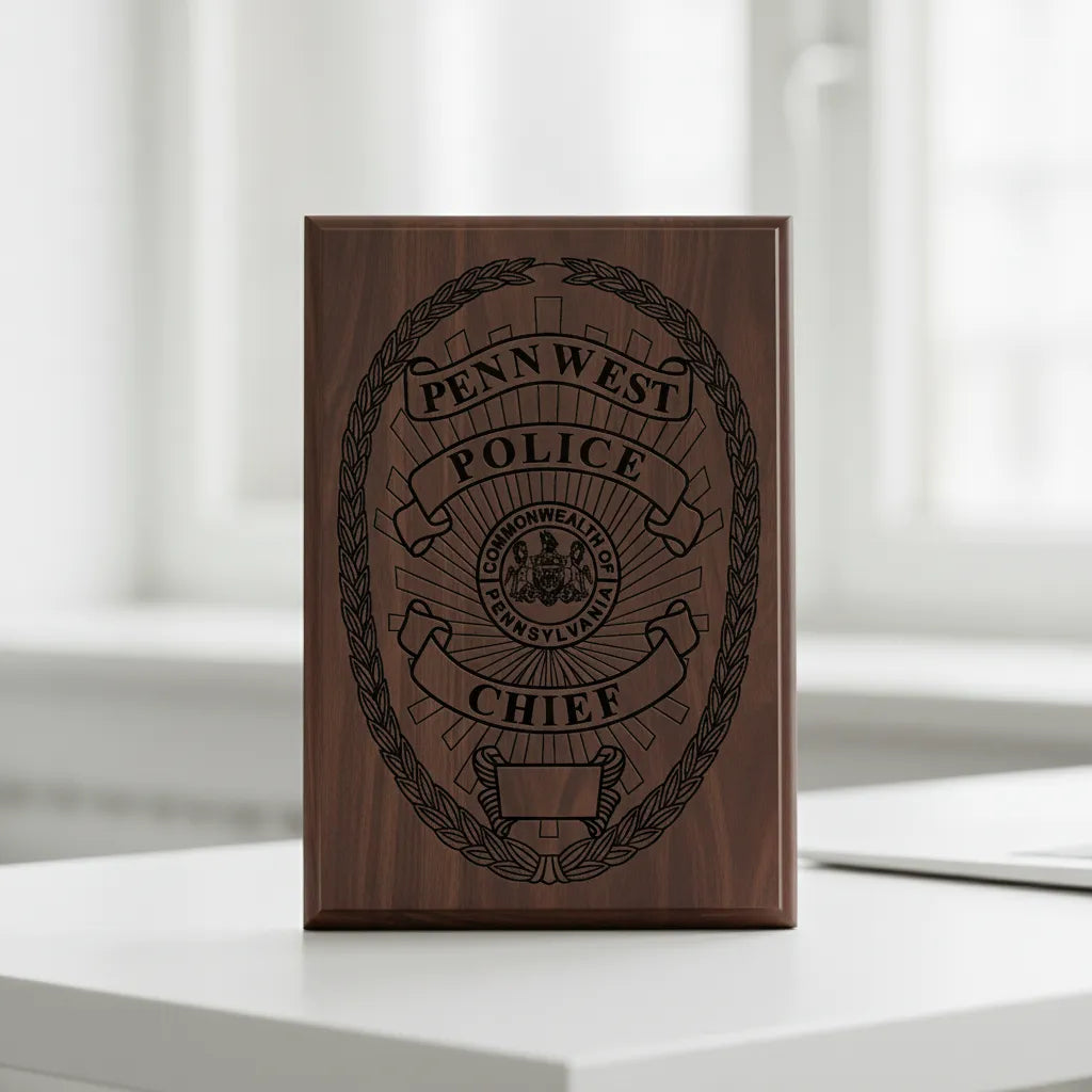 PennWest Police Chief Badge SVG
Pennsylvania Law Enforcement Vector
Laurel Wreath Police Badge Engraving File
Penn West Police Sign CNC File
Commonwealth of Pennsylvania Seal Vector