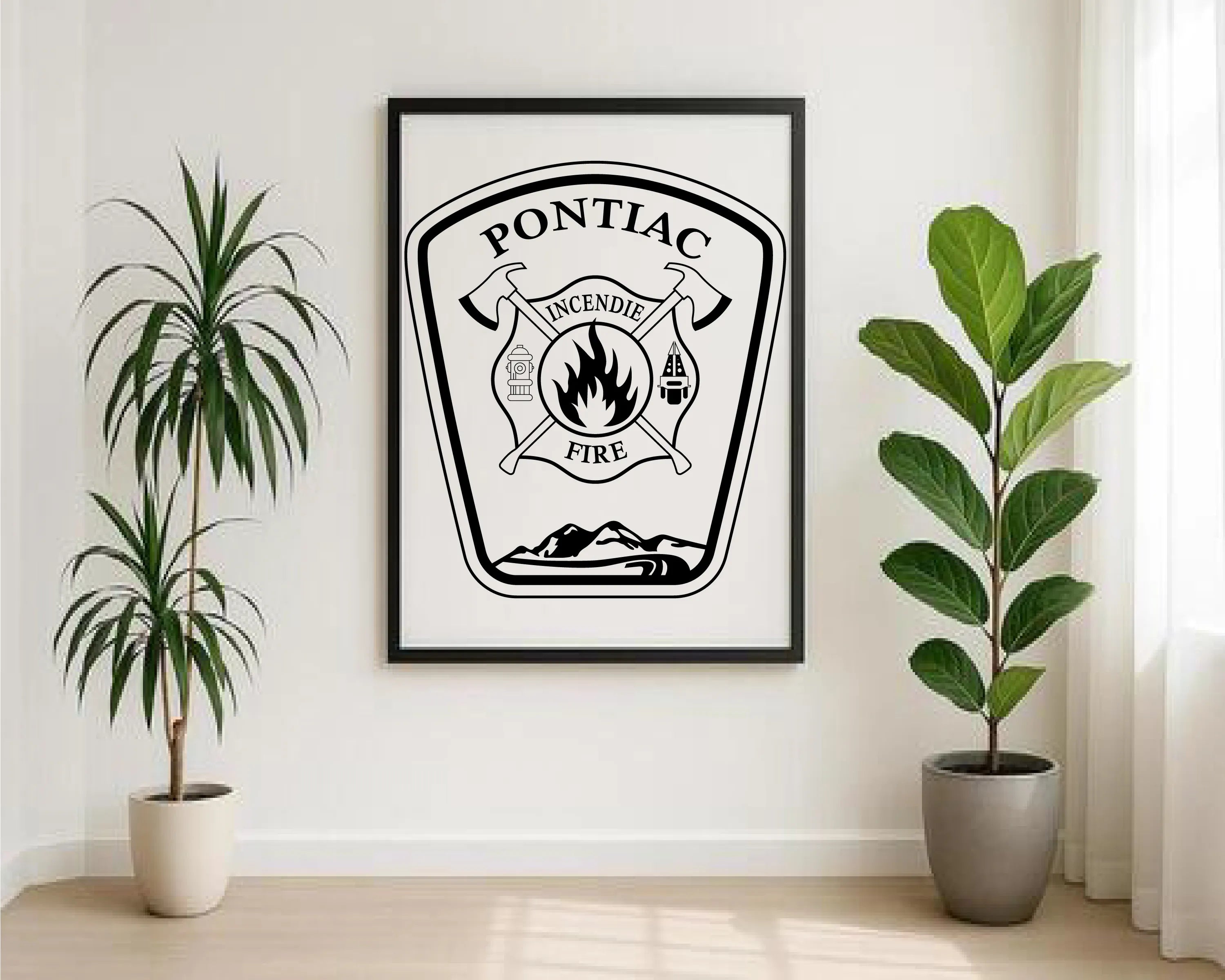 Pontiac Fire Department Logo SVG Quebec Firefighter Vector