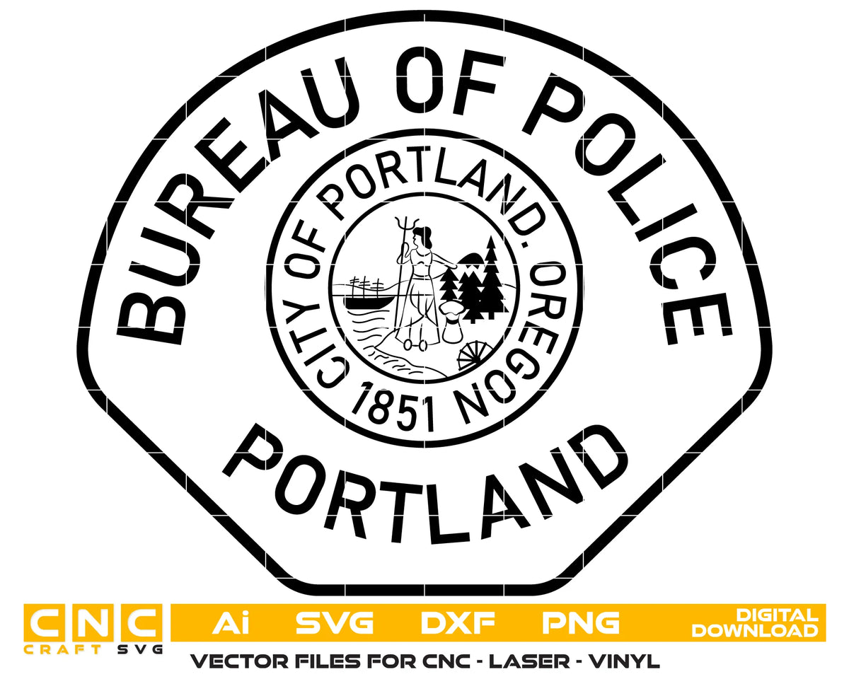 Portland Police Bureau Patch Oregon SVG Police Vector