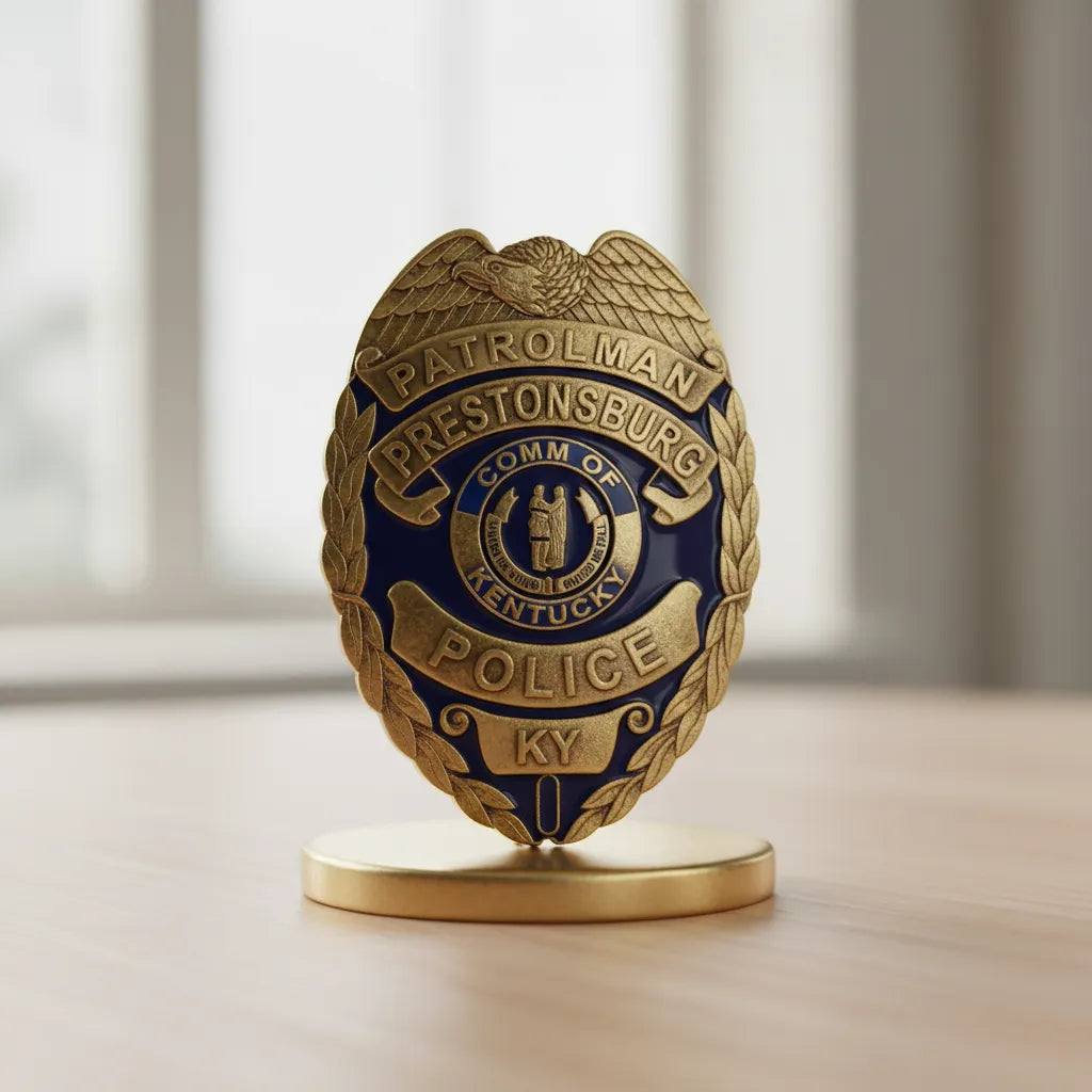 Prestonsburg Patrolman Police Badge SVG
Kentucky Law Enforcement Vector Design
Eagle Laurel Wreath Badge Engraving File
Prestonsburg KY Police Sign CNC File
Commonwealth of Kentucky Seal Vector for Lasers