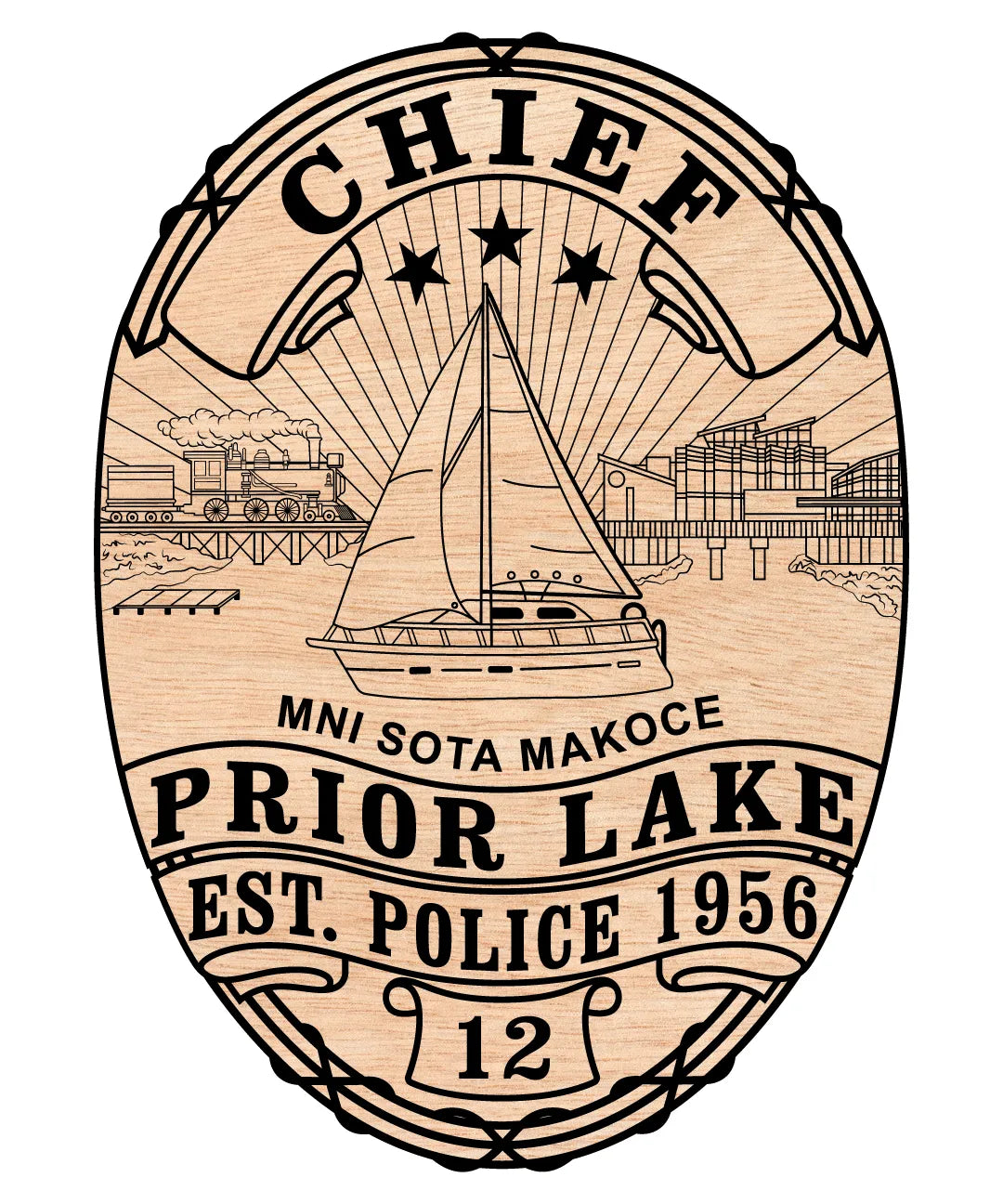 Prior Lake Police Chief Badge SVG Minnesota Law Enforcement Vector