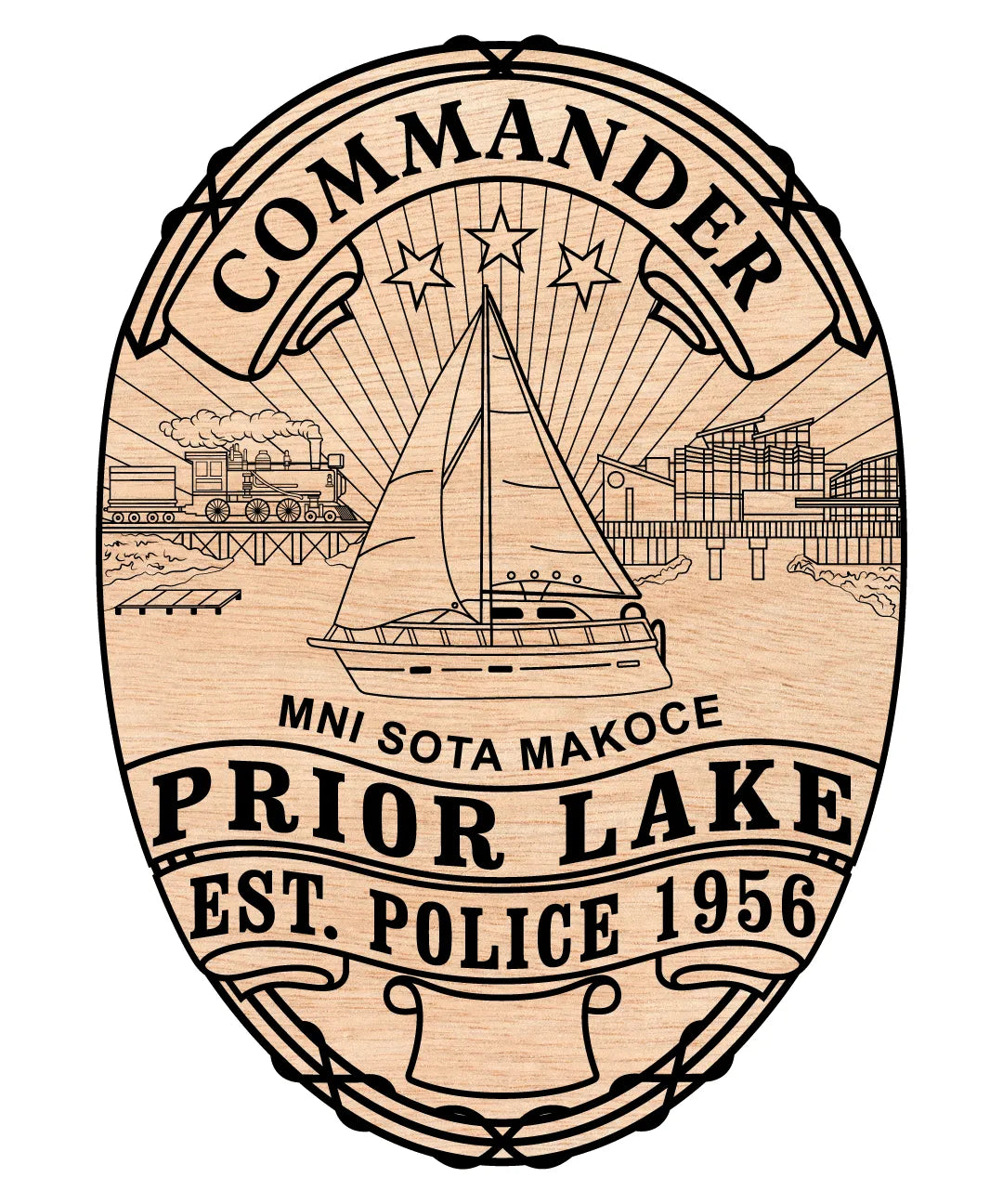 Prior Lake Police Commander Badge SVG Minnesota Law Enforcement Vector