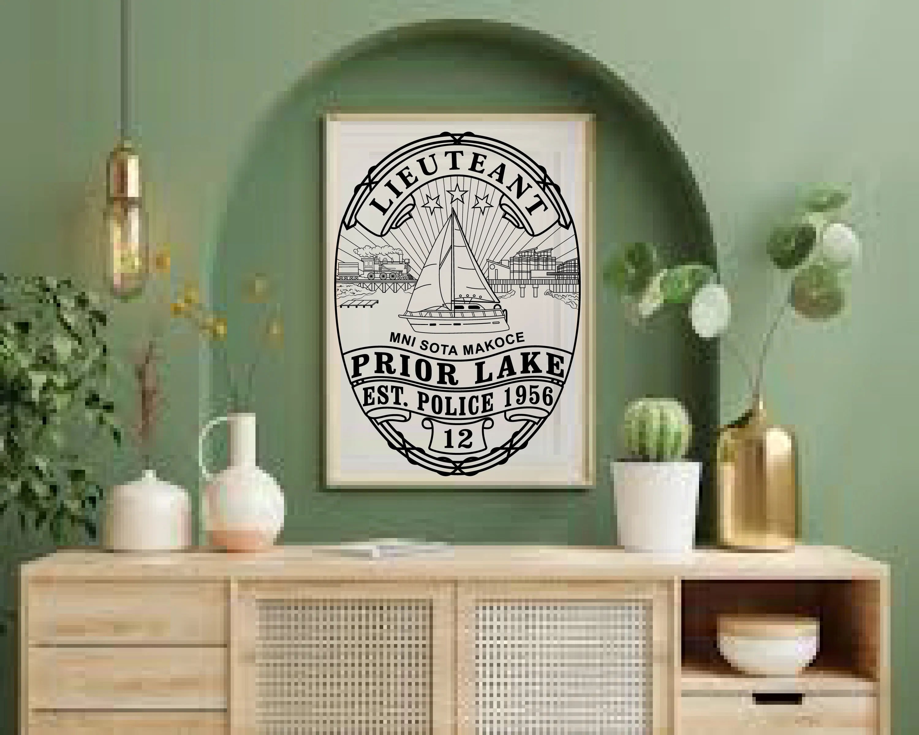 Prior Lake Police Lieutenant Badge SVG Minnesota Law Enforcement Vector