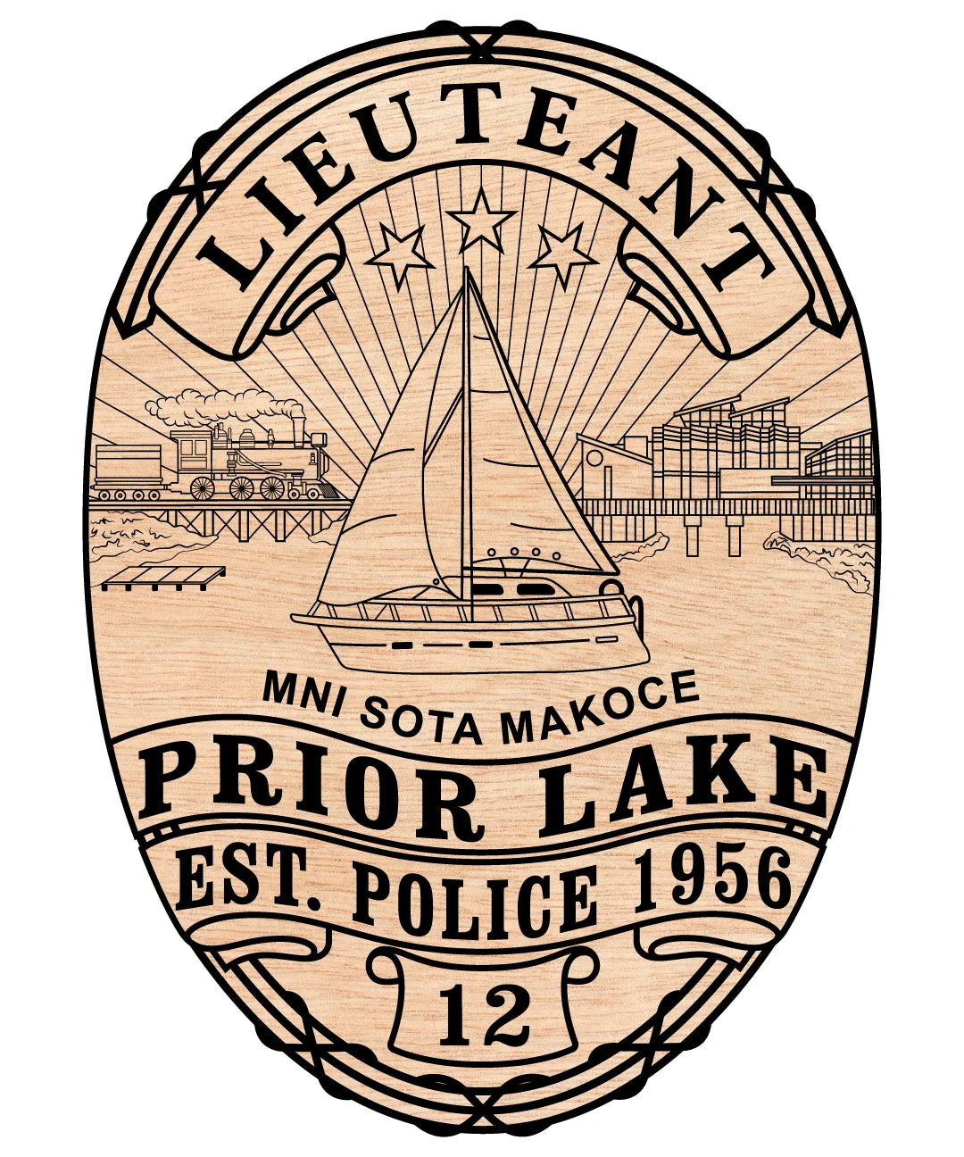 Prior Lake Police Lieutenant Badge SVG Minnesota Law Enforcement Vector