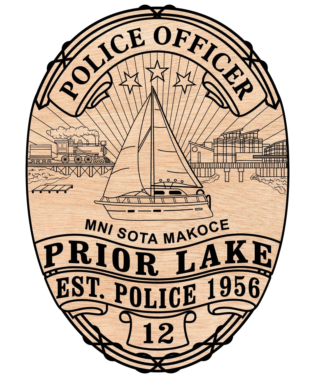 Prior Lake Police Officer Badge SVG Minnesota Law Enforcement Vector