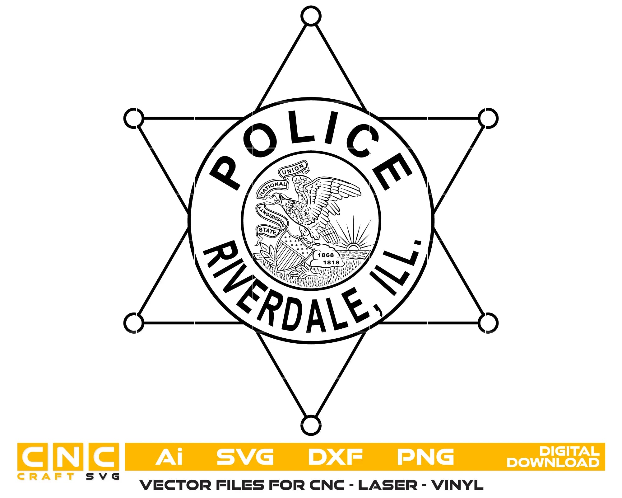 Riverdale Police Department Badge SVG Illinois Law Enforcement Vector