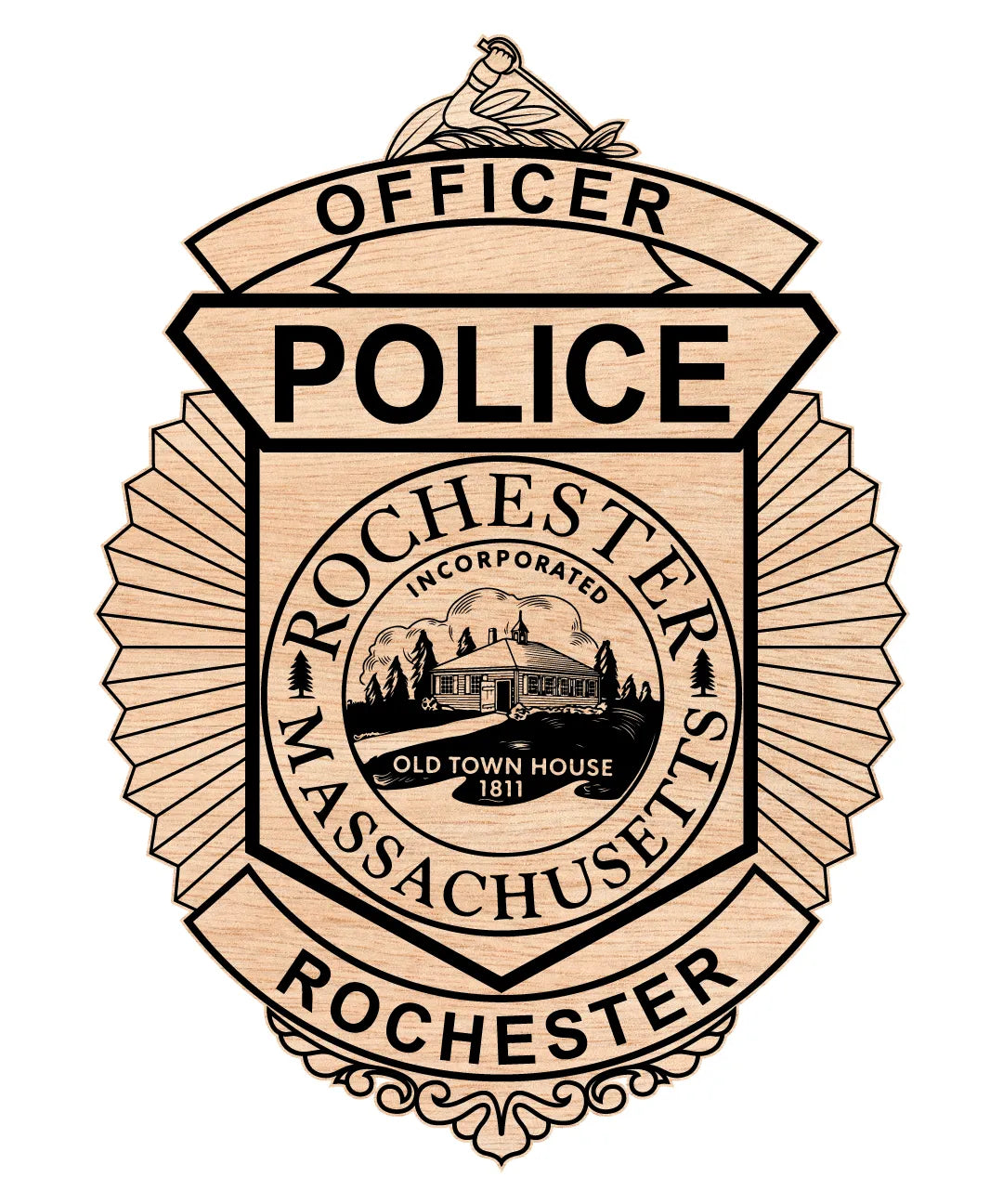 Rochester Police Officer Badge Massachusetts SVG Massachusetts Law Enforcement Vector