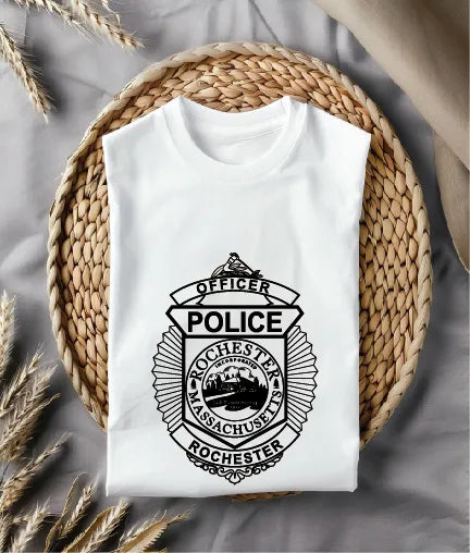 Rochester Police Officer Badge Massachusetts SVG Massachusetts Law Enforcement Vector