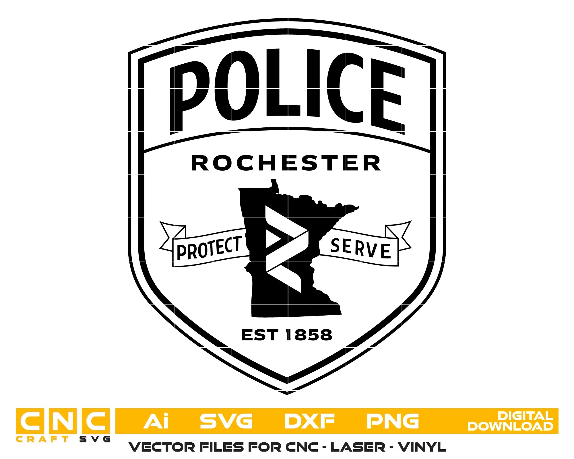 Rochester Police Patch SVG Minnesota Law Enforcement Vector