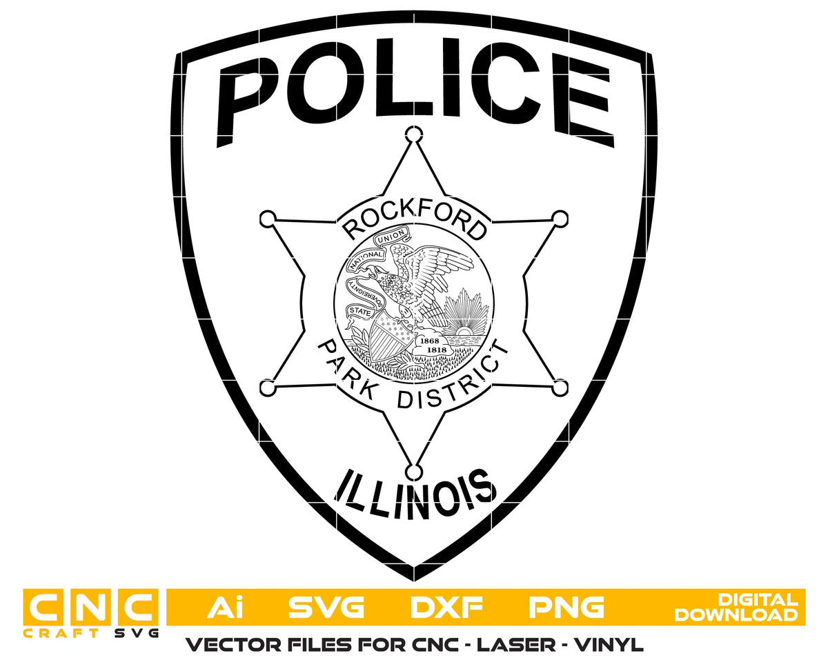 Rockford Park District Police Patch SVG Illinois Law Enforcement Vector