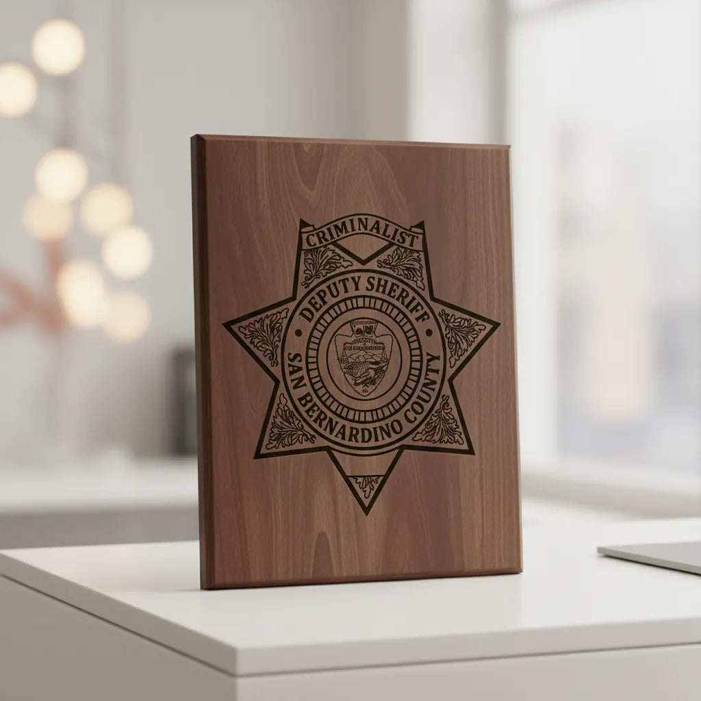 San Bernardino County Sheriff Criminalist Badge SVG
California Law Enforcement Six Pointed Star Vector
Deputy Sheriff Forensics Badge Engraving File
San Bernardino County Arrowhead Seal CNC File
Criminalist Law Enforcement Vector for Lasers