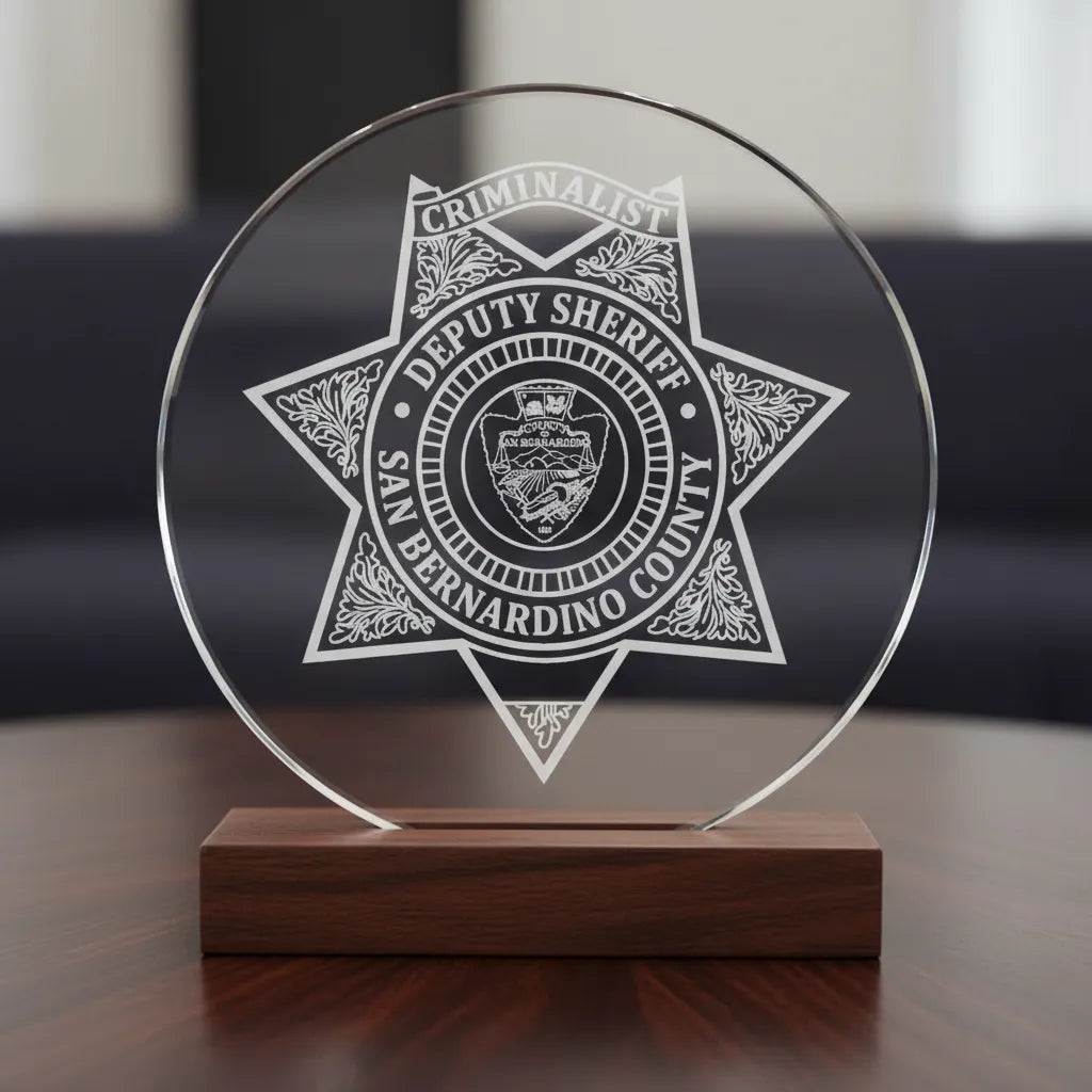 San Bernardino County Sheriff Criminalist Badge SVG
California Law Enforcement Six Pointed Star Vector
Deputy Sheriff Forensics Badge Engraving File
San Bernardino County Arrowhead Seal CNC File
Criminalist Law Enforcement Vector for Lasers