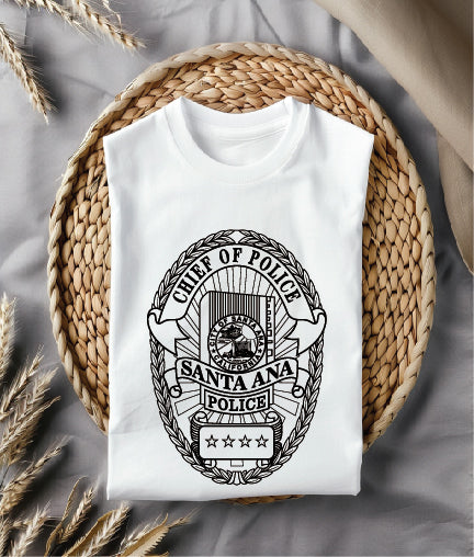 Santa Ana Chief of Police Badge SVG
California Law Enforcement Vector
Chief of Police Oval Badge Emblem
Chief Plaque Engraving File
Santa Ana Police Sign CNC File