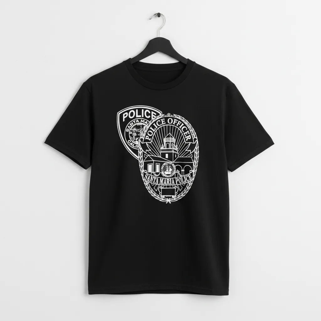 Santa Maria Police Officer Badge SVG
California Law Enforcement Vector Design
Mission Architecture Police Badge Engraving File
Santa Maria CA Police Sign CNC File
Oval Laurel Wreath Badge Vector for Lasers