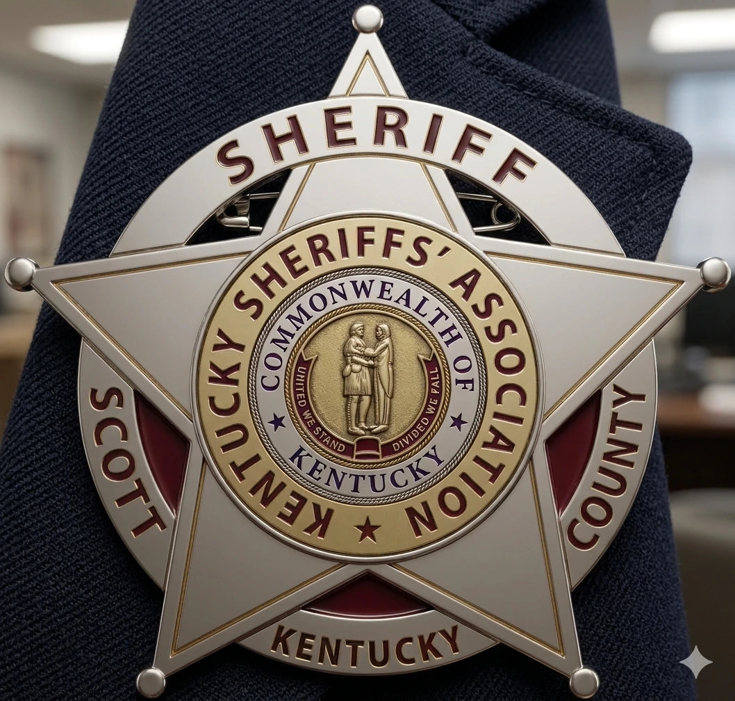 Scott County Sheriff Badge SVG
Kentucky Law Enforcement Vector Design
Sheriff Badge Engraving File
Scott County Sheriff Sign CNC File
5-Point Star Badge Vector for Laser Cutting