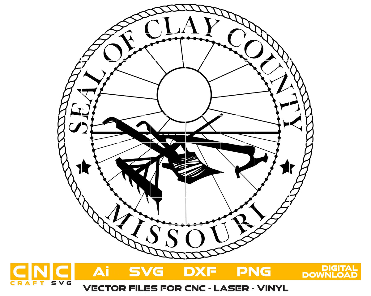Seal of Clay County Missouri SVG Government Vector