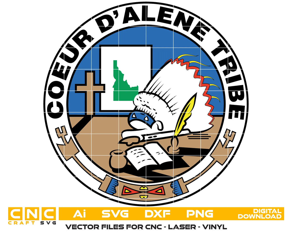 Seal of Coeur d'Alene Tribe SVG Color Vector