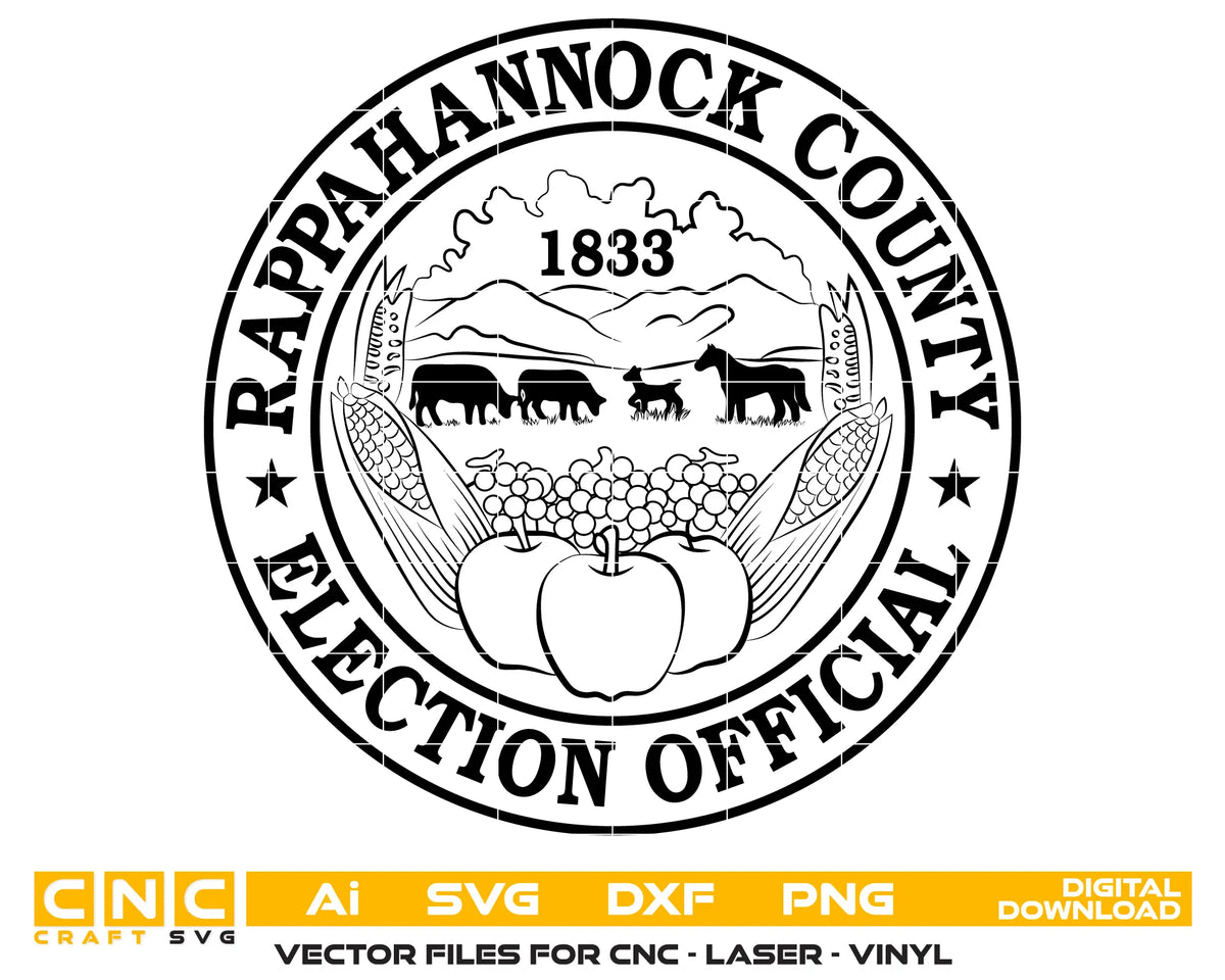 Seal Of Election Official Rappahannock County SVG Virginia Vector
