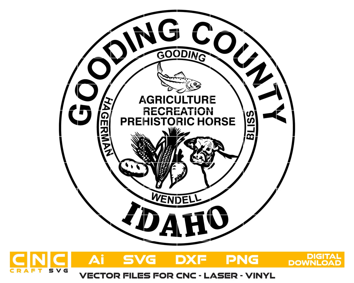 Seal Of Gooding County Idaho SVG Government Emblem Vector