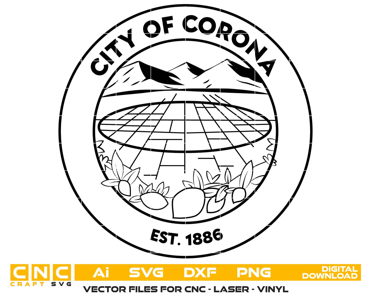 Seal Of The City Of Corona California SVG City Vector