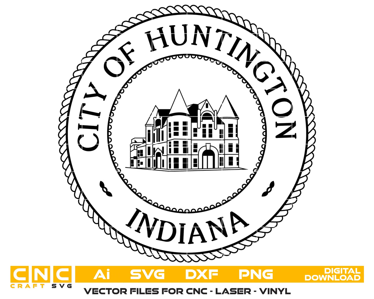 Seal of The City of Huntington Indiana SVG Government Vector