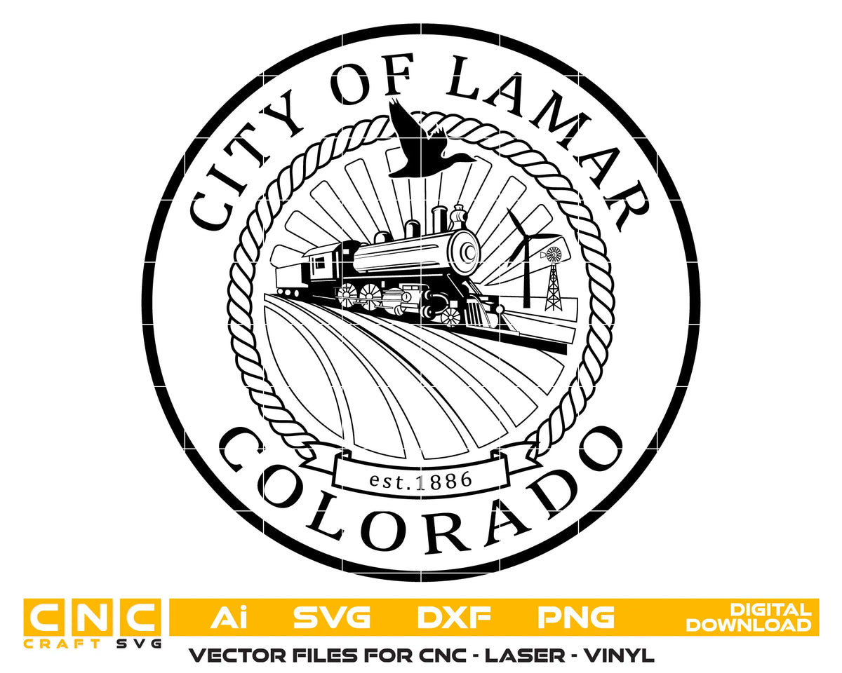 Seal of the City of Lamar Colorado SVG Municipal Seal Vector