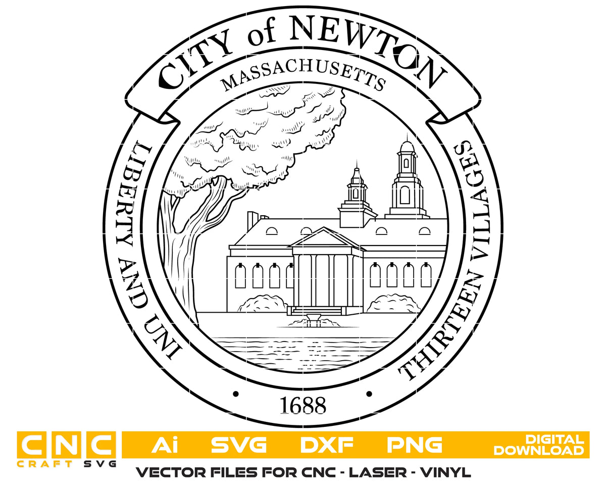Seal of The City of Newton Massachusetts SVG City Vector