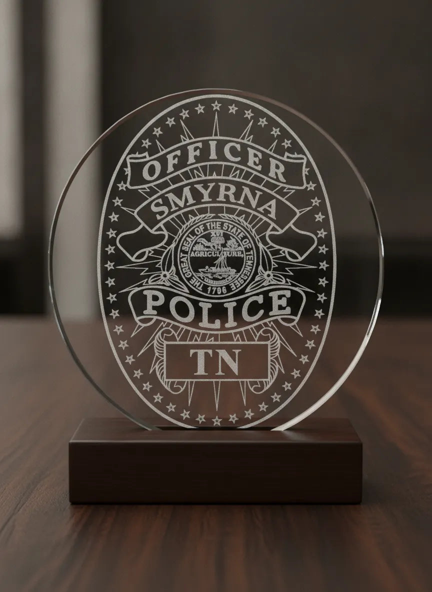 Smyrna TN Police Officer Badge SVG
Tennessee Law Enforcement Shield Vector
State of Tennessee Seal Engraving File
Star Border Police Badge Sign CNC File
Police Shield Vector for Laser Engraving