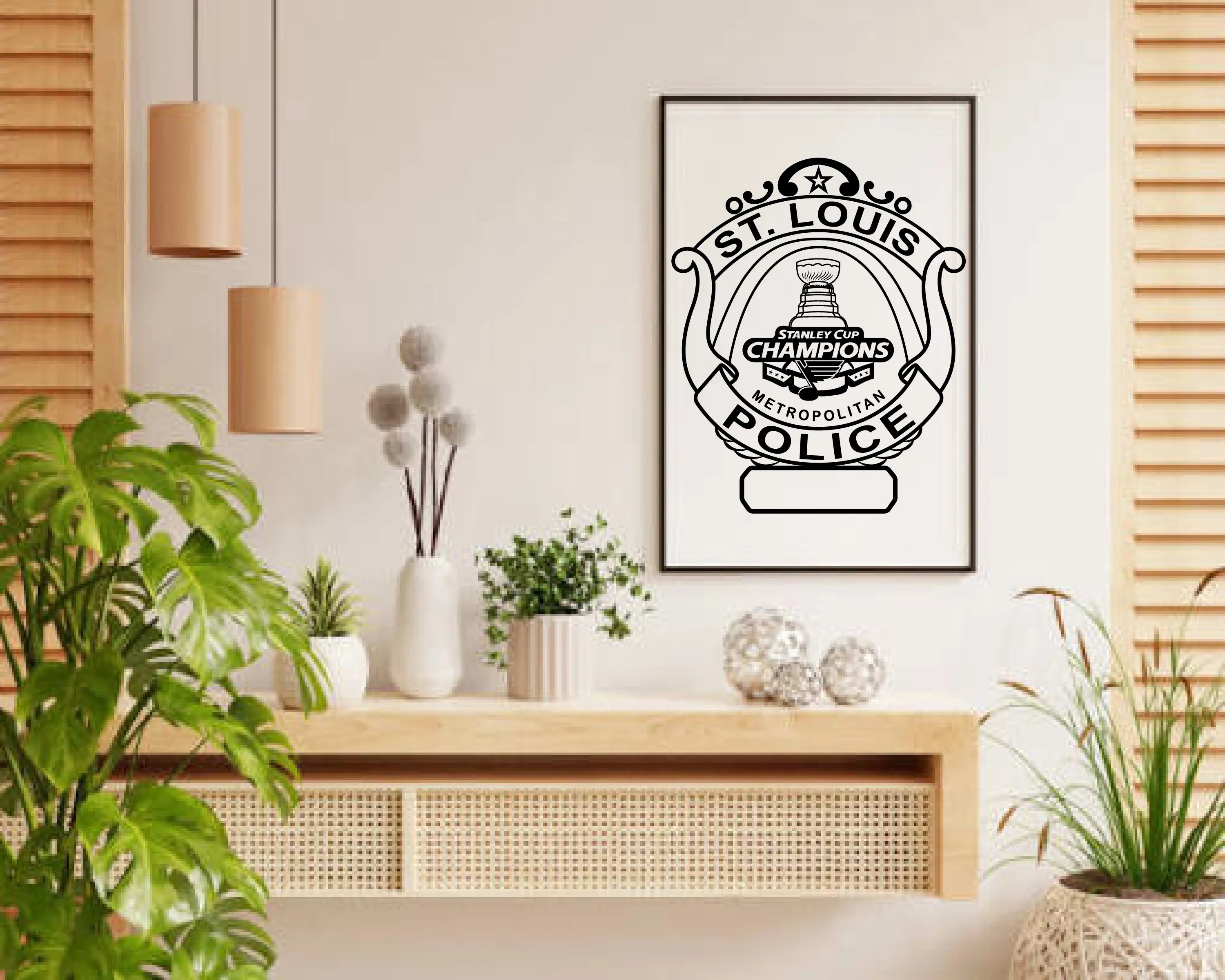St. Louis Police Stanley Cup Badge SVG
Commemorative Law Enforcement Vector
St. Louis Metropolitan Police Emblem
Officer Plaque Engraving File
St. Louis Police Sign CNC File