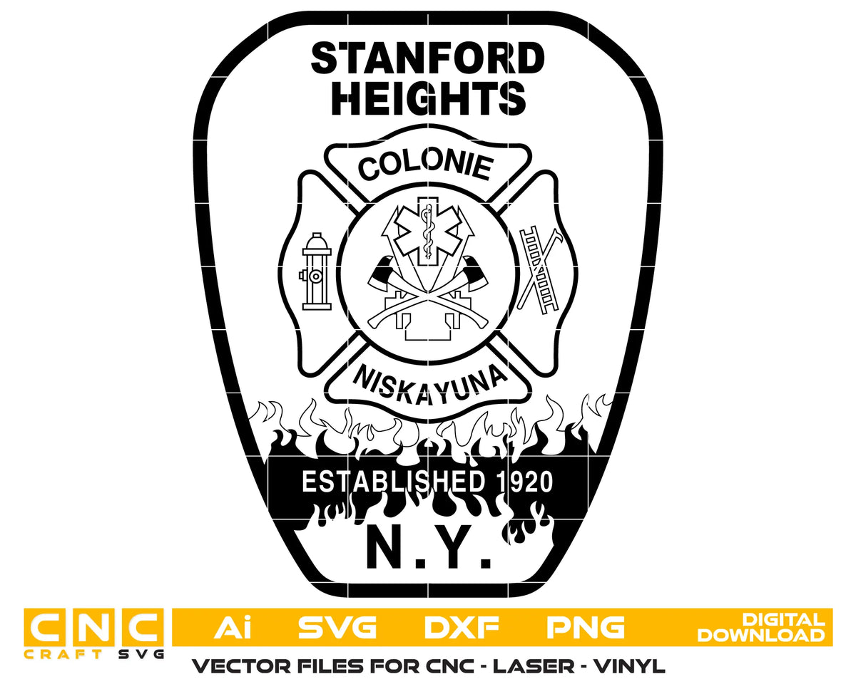 Stanford Heights Fire Department Patch New York SVG Fire Rescue Vector