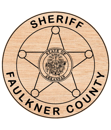 Faulkner County Sheriff Badge SVG
Arkansas Law Enforcement Vector
State of Arkansas Seal Emblem
5-Point Star Engraving File
Faulkner County Sign CNC Router File