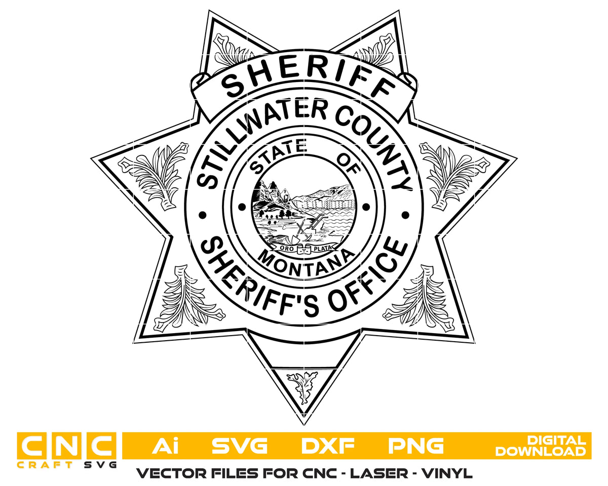 Stillwater County Sheriff's Office Badge Montana SVG Law Enforcement Vector