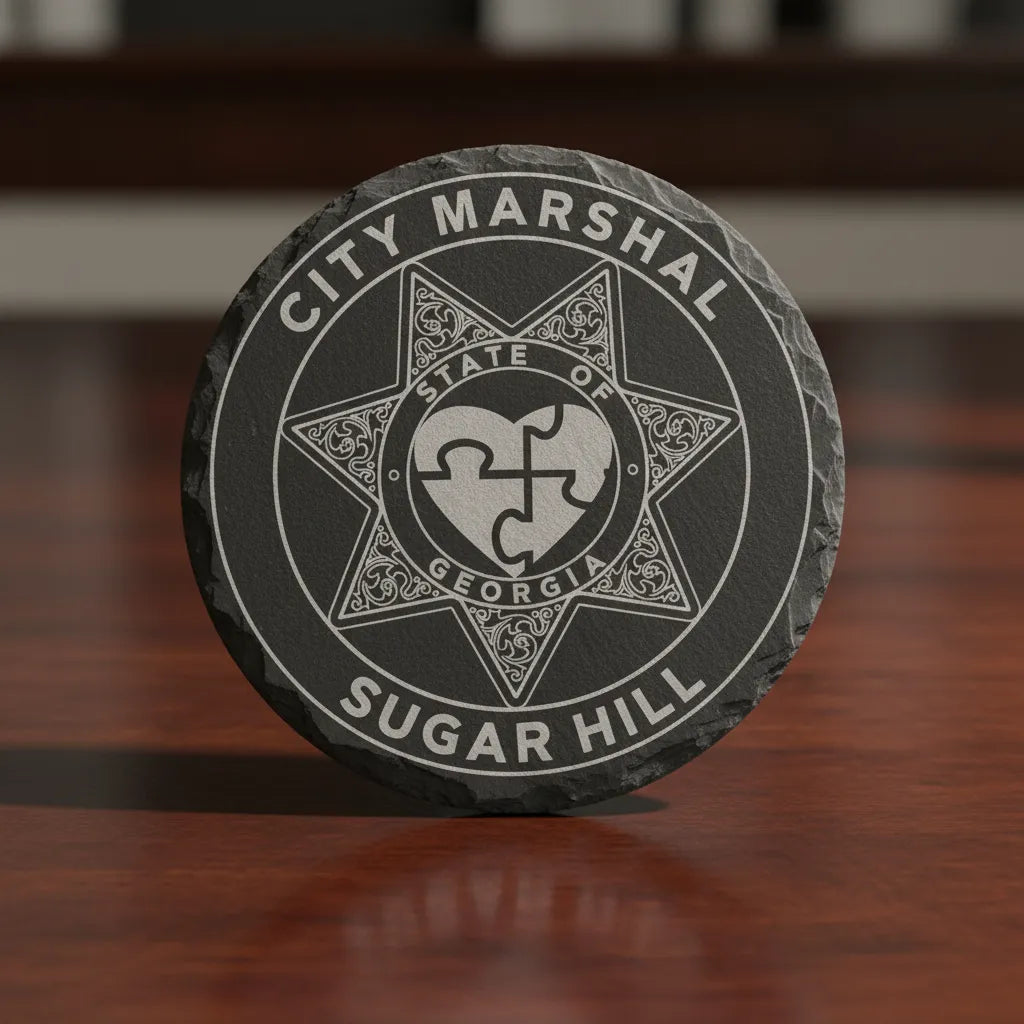 Sugar Hill City Marshal Badge SVG
Georgia Law Enforcement Vector Design
5-Point Star Marshal Badge Engraving File
Sugar Hill GA Marshal Sign CNC File
Puzzle Heart Badge Vector for Laser Cutting