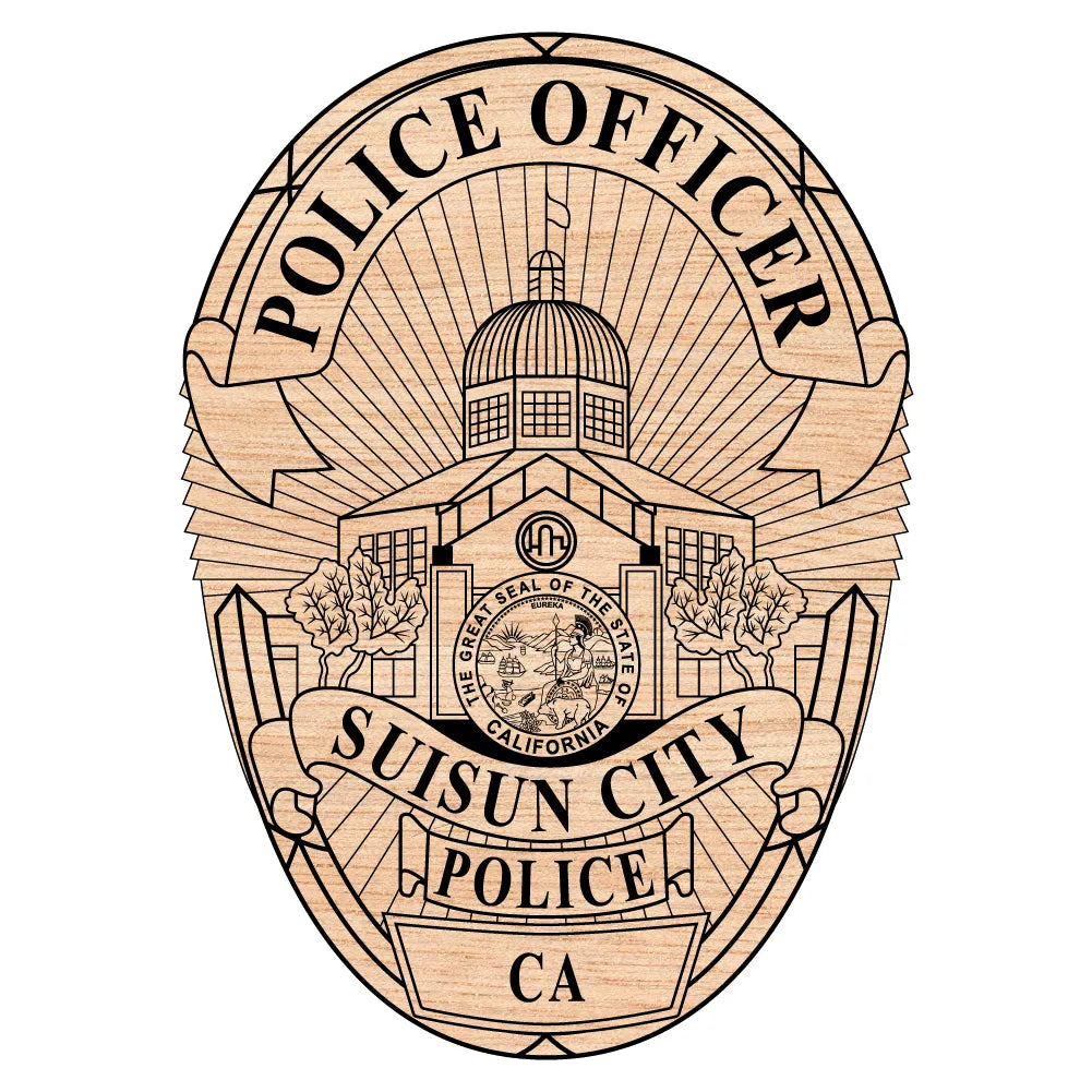 Suisun City Police Officer Badge SVG California Law Enforcement Vector
