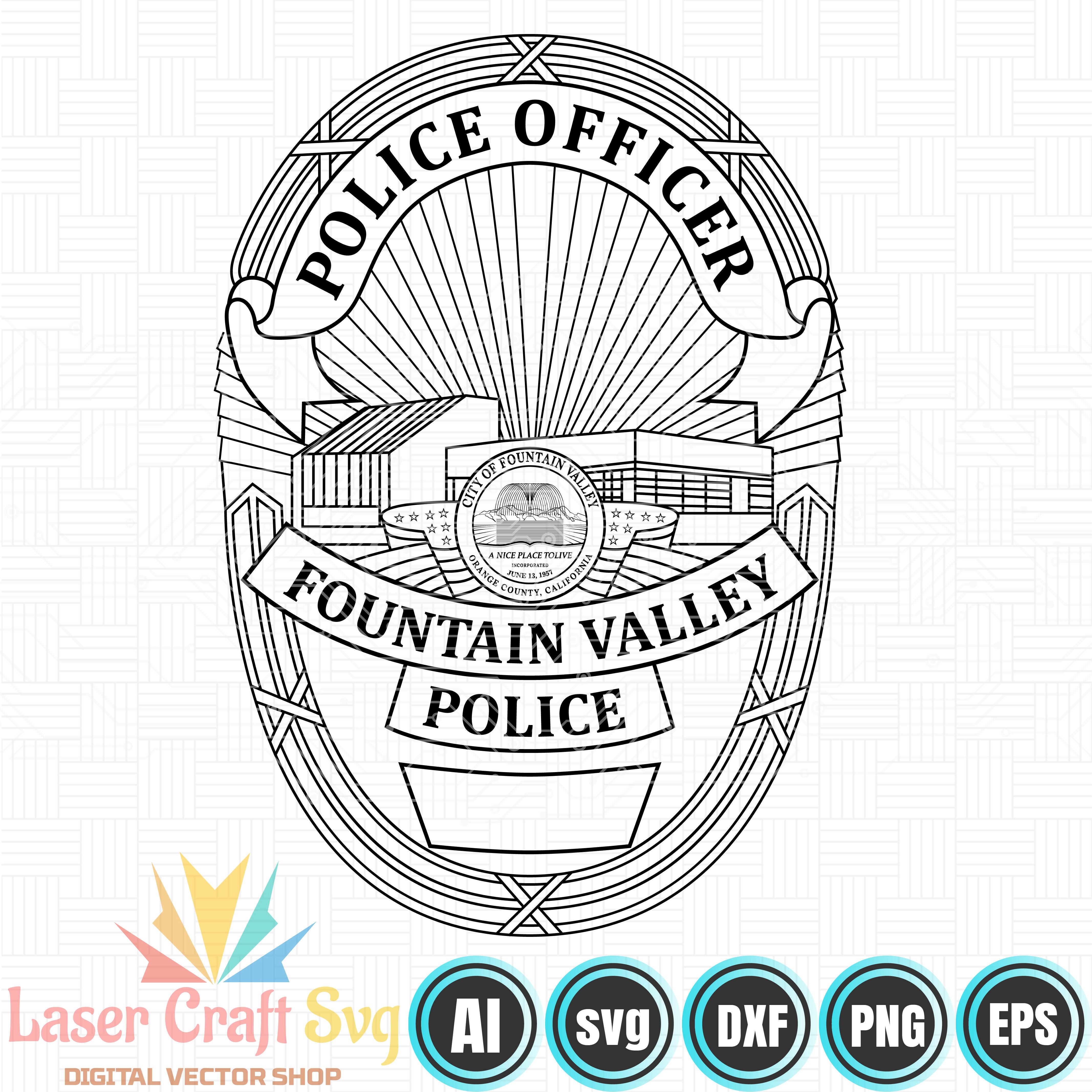 Fountain Vally Police Officer Badge-01