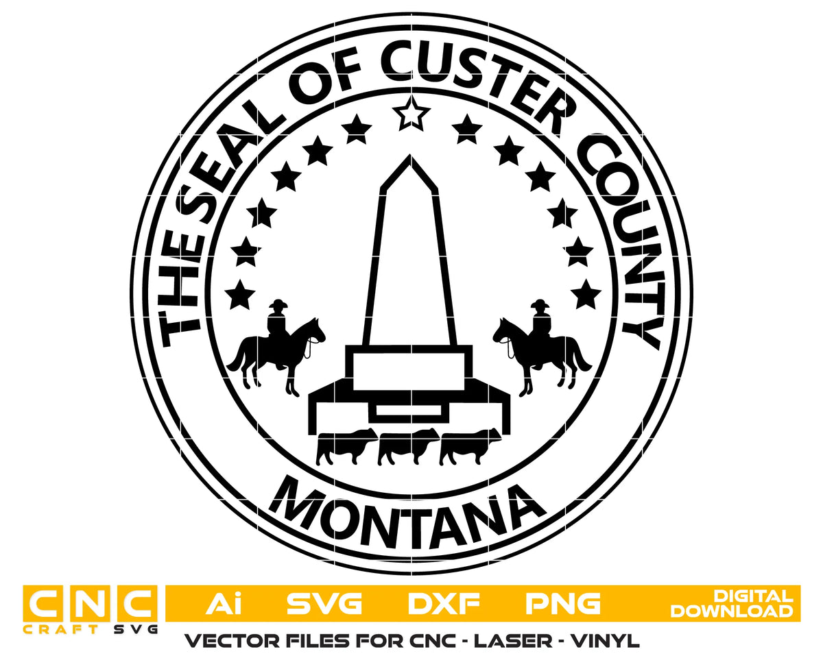 The Seal of Custer County Montana SVG Government Vector