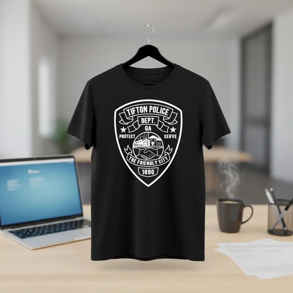 Tifton Police Department Patch SVG
Georgia Law Enforcement Vector Design
Friendly City Seal Engraving File
Tifton GA Police Sign CNC File
Police Shield Patch Vector for Laser Cutting