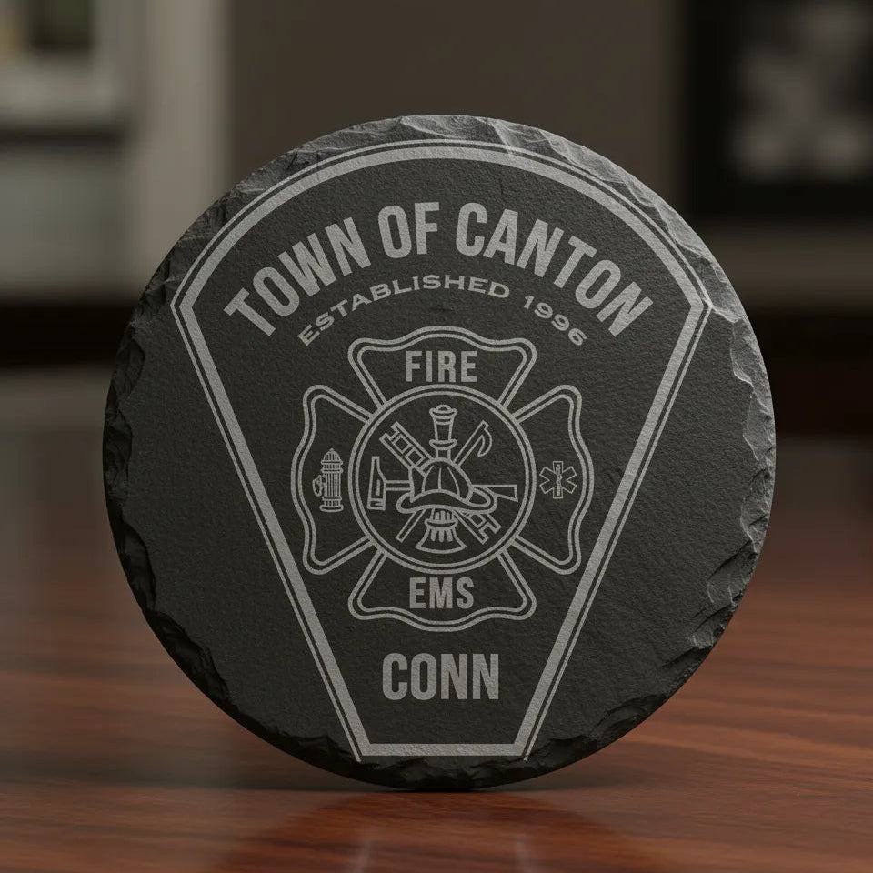 Town of Canton Fire EMS Badge SVG
Connecticut First Responder Vector Design
Firefighter Maltese Cross Engraving File
Canton CT Fire Rescue Sign CNC File
Fire and EMS Shield Patch Vector for Laser Cutting