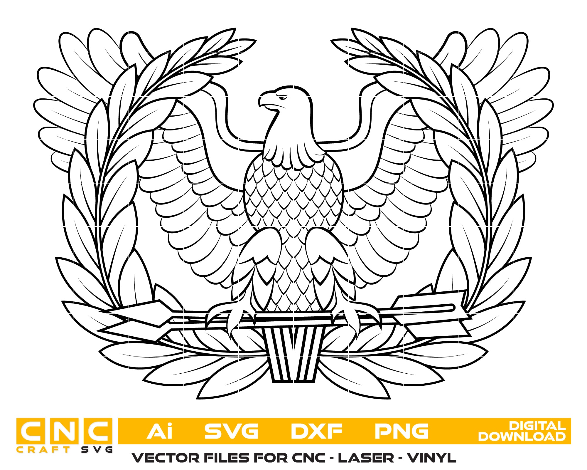 U.S. Army Warrant Officer Badge SVG
Military Eagle Rising Vector Design
Warrant Officer Badge Engraving File
Army Veteran Sign CNC File
Military Insignia Vector for Laser Cutting