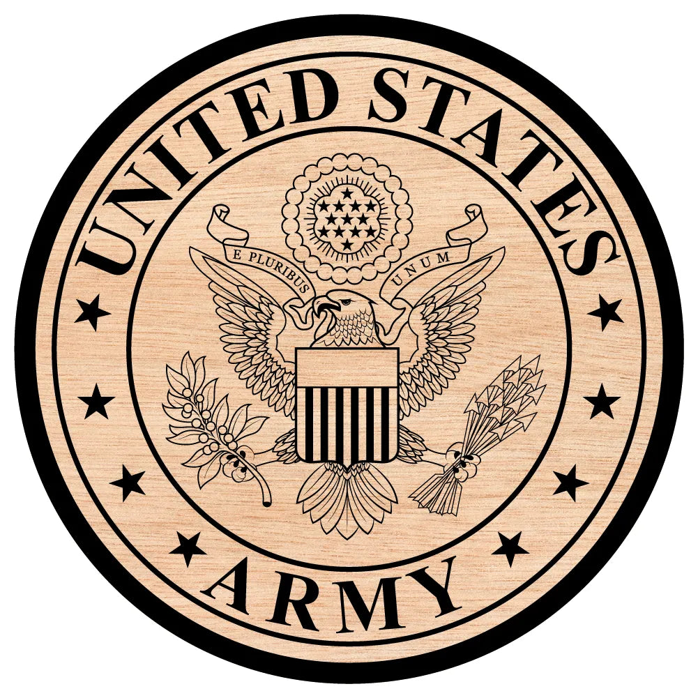 United States Army Seal SVG
Military Eagle Emblem Vector
Patriotic Shield and Arrow Design
Veteran Plaque Engraving File
US Army Seal Sign CNC File