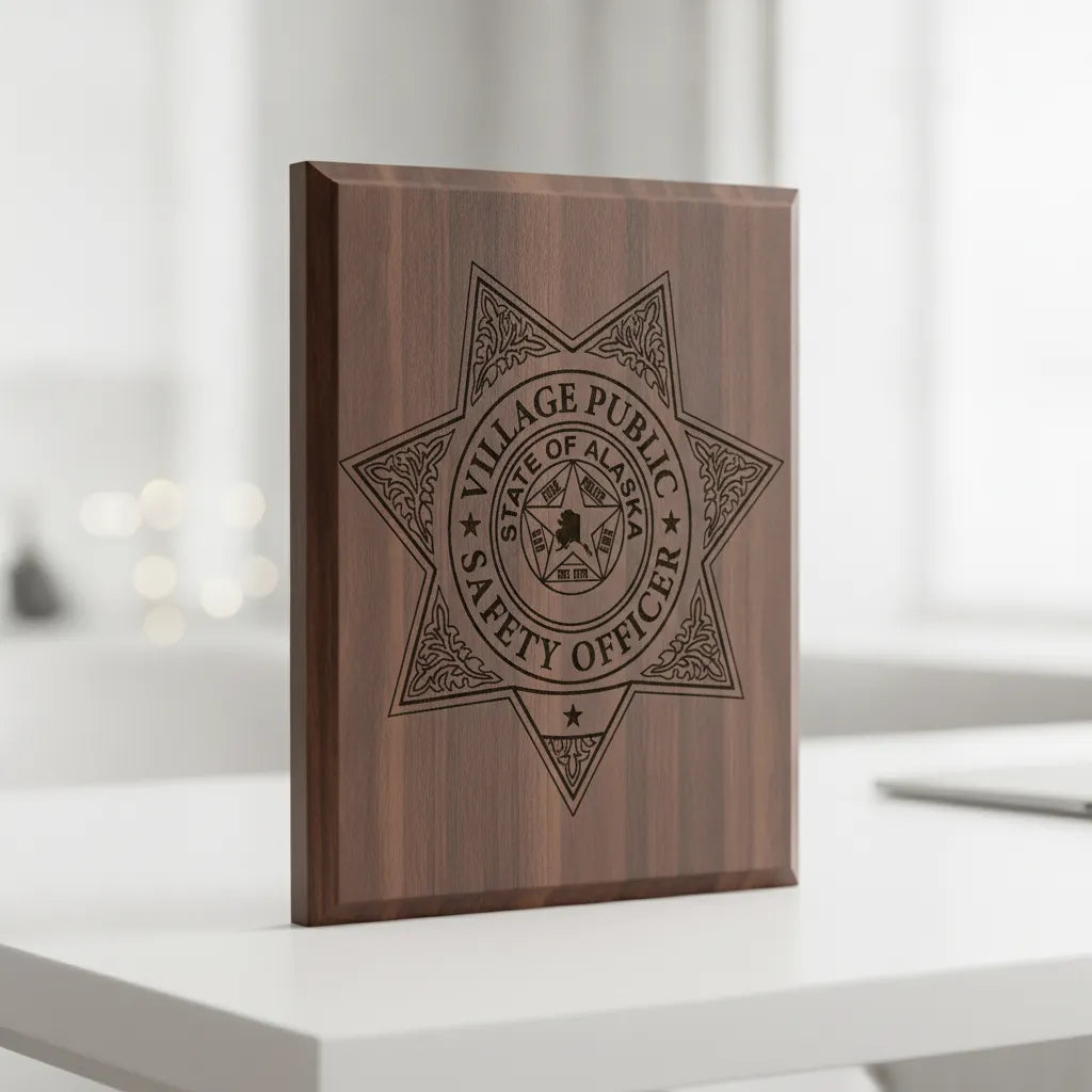 Village Public Safety Officer Badge SVG
Alaska Law Enforcement Vector
VPSO 6-Point Star Emblem
Officer Plaque Engraving File
Alaska VPSO Sign CNC File