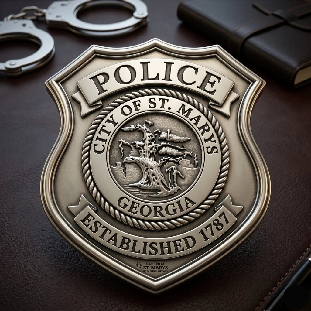 City of St. Marys Police Badge SVG for CNC
City of St. Marys GA Police Vector for Laser Engraving
St. Marys Georgia Police Emblem for Wood Carving
Professional St. Marys GA Law Enforcement Badge Design
City of St. Marys Police SVG Logo for CNC Router Projects