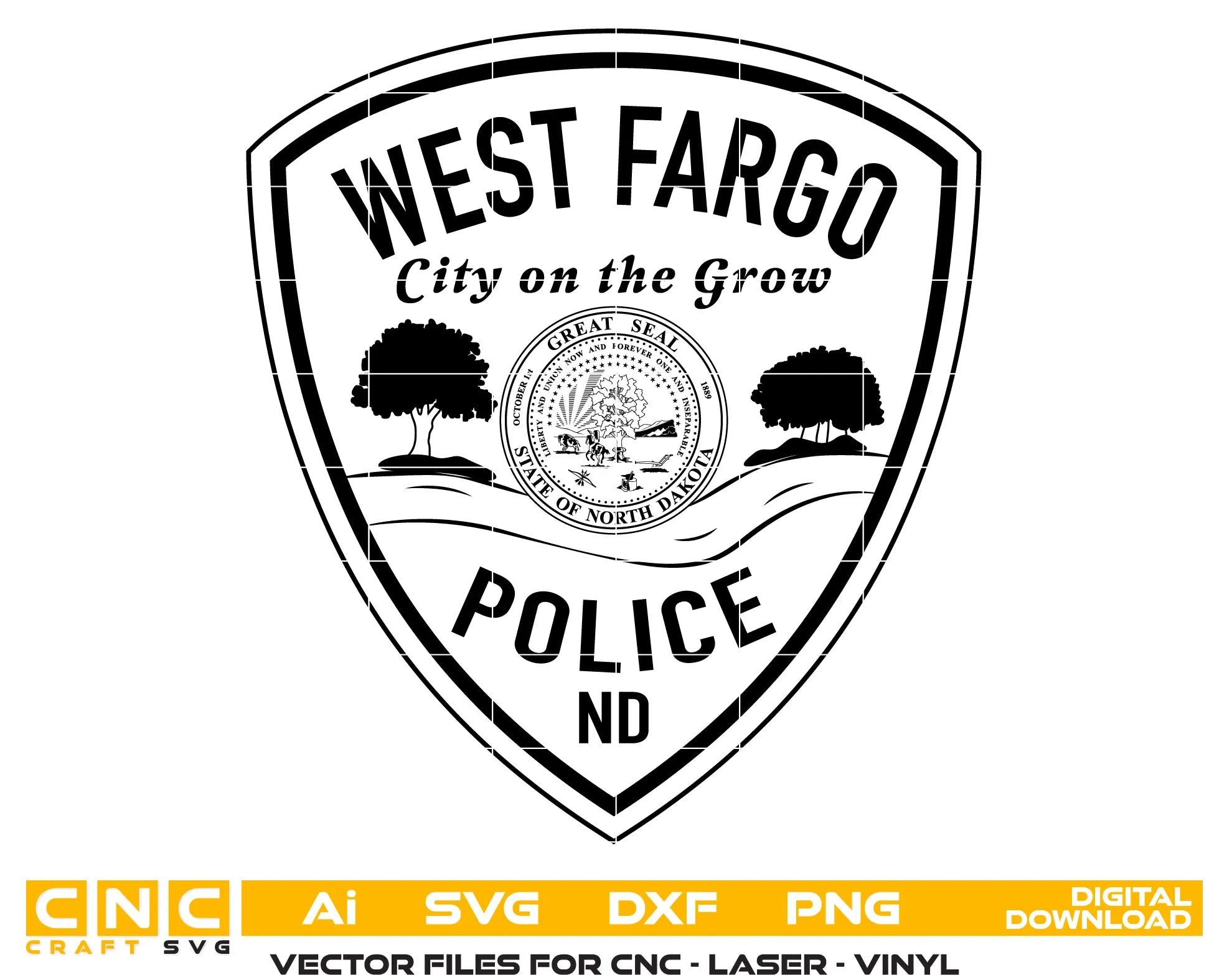 West Fargo Police Department Patch North Dakota SVG North Dakota Law Enforcement Vector