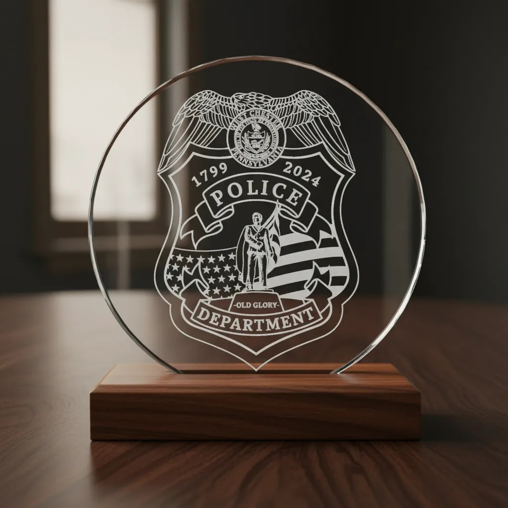 West Chester PA Police Department Badge SVG
Pennsylvania Law Enforcement Commemorative Vector
Eagle Shield Police Badge Engraving File
West Chester Old Glory Sign CNC File
PA State Seal Badge Vector for Lasers