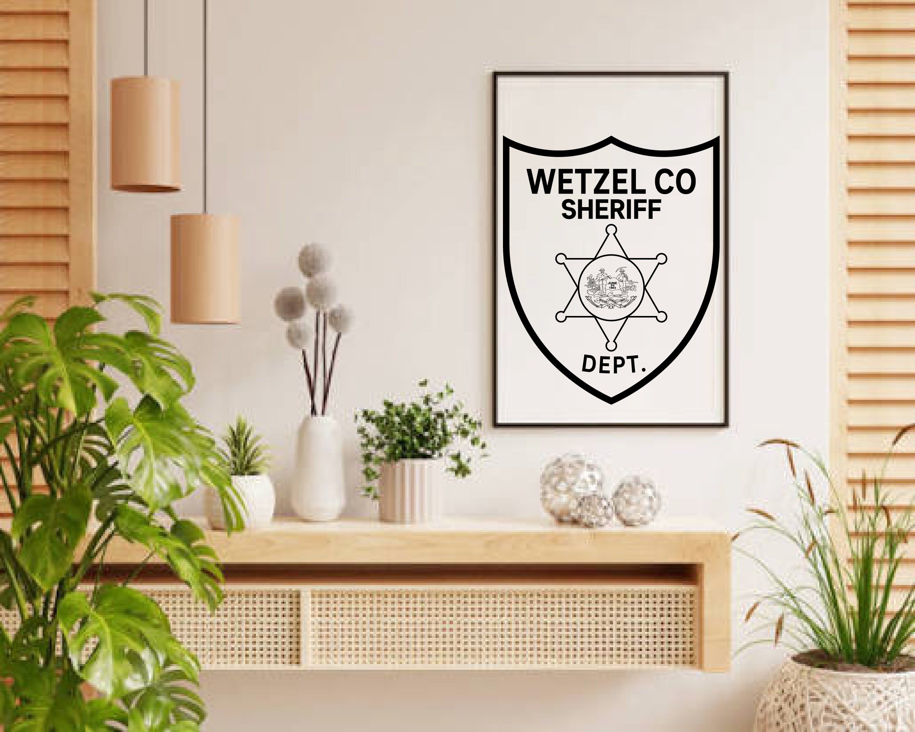 Wetzel County Sheriff Patch SVG
West Virginia Law Enforcement Vector
Sheriff Shield 6-Point Star Emblem
Deputy Plaque Engraving File
Wetzel County Sheriff Sign CNC File