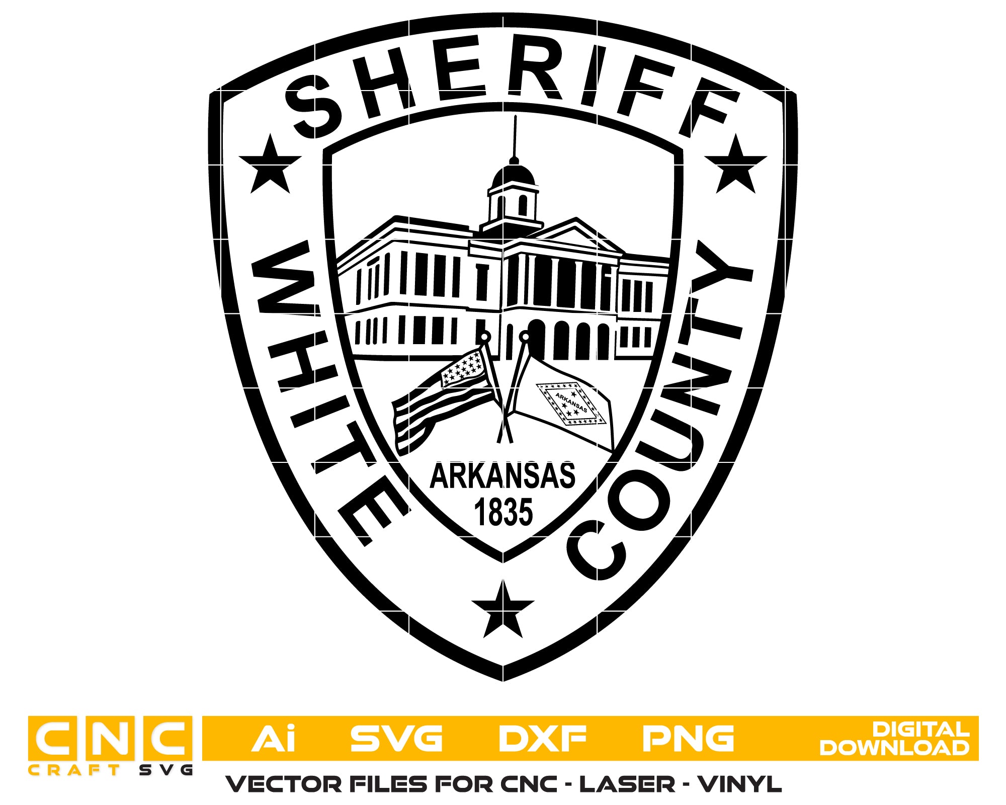 White County Arkansas Sheriff Patch SVG
White County Sheriff Patch Vector
Law Enforcement Patch White County
Sheriff Office Patch SVG
White County Sheriff Emblem