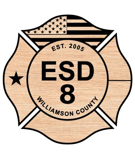 Williamson County Emergency Services District No. 8 Badge Texas SVG Firefighter Vector