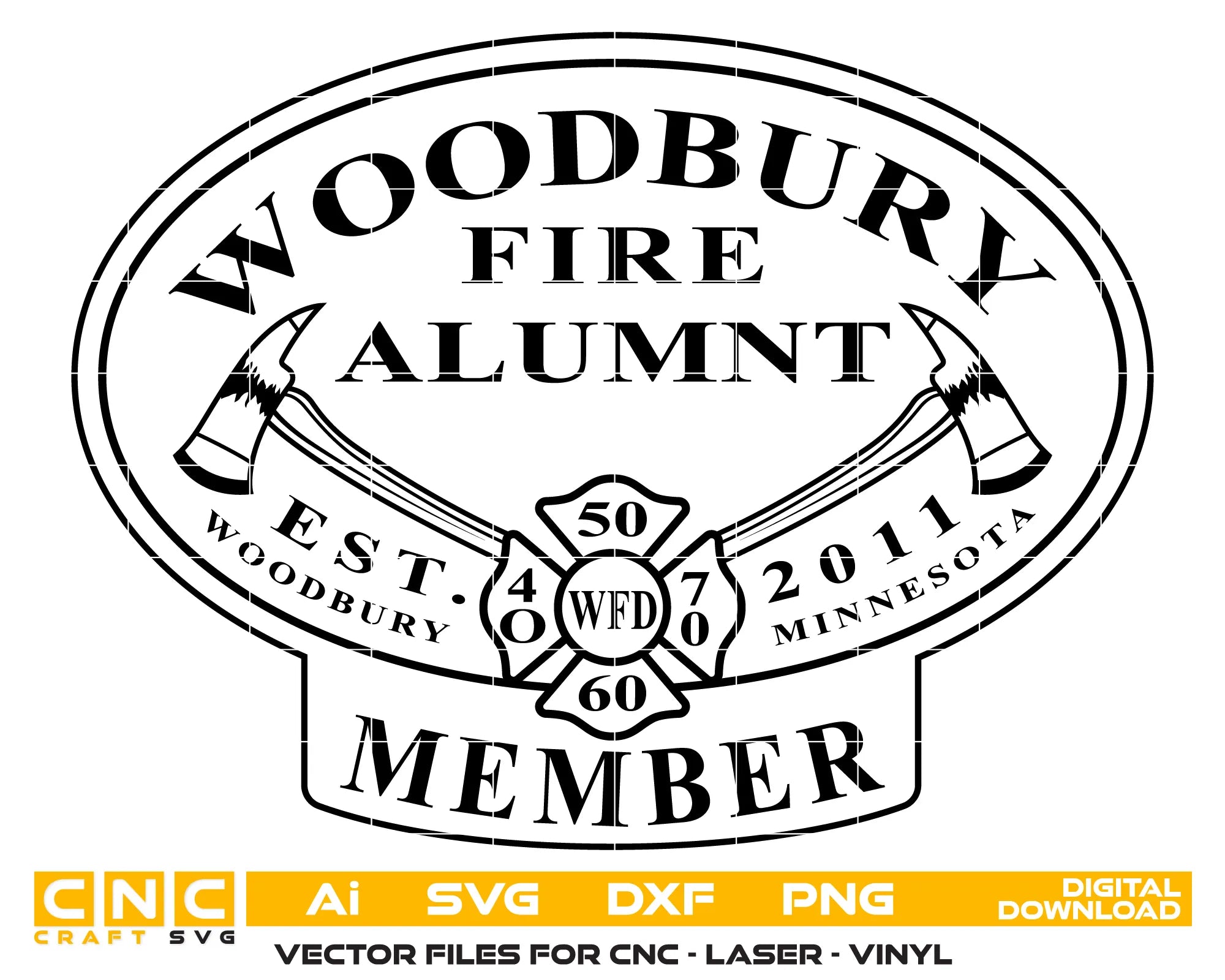 Woodbury Firefighters Alumni Association Logo SVG Minnesota Firefighter Vector