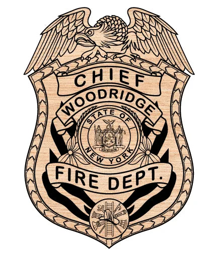 Woodridge Fire Dept Chief Badge New York SVG Fire Rescue Vector